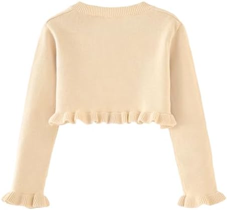 Toddler Girls Cardigan Sweater Bolero Shrug Baby Kids Long Sleeve Cropped Dress - Image 5