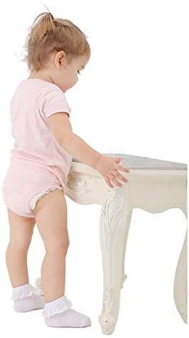 EPEIUS Baby Girl Ruffle Socks, Eyelet Frilly Lace Socks - Image 5