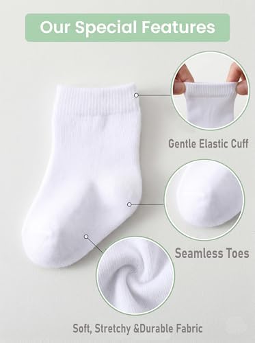 Baby Crew Socks Baby Newborn Socks 12-Pack Baby Sock 0-3/3-6 Months Infant - Image 3