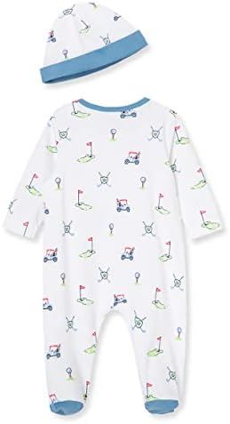 Little Me Baby Boy Clothes 2-Piece Baby Sleeper and Cap Set, 100% Cotton - Image 2