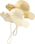 HONGTEYA Baby Sun Hat Muslin Wide Brim Toddler Girl Beach Bucket Hat by HONGTEYA