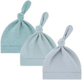 LAWKUL Cotton Baby Newborn Hats Set, 3 Pack, 0-6 Months by LAWKUL
