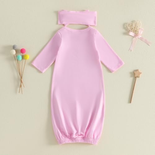 fhutpw Newborn Baby Girls Cotton Sleeper Gown She Is Here Nightgown Pajamas | - Image 4