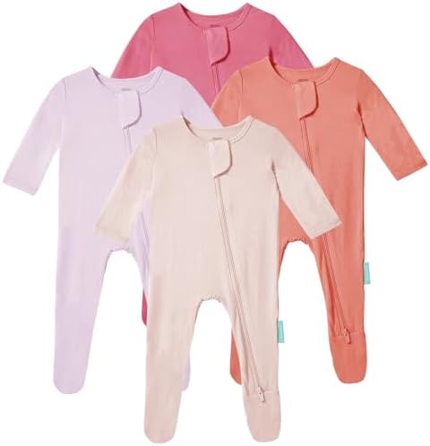 PurComfy Bamboo Viscose Baby Zipper Footie Pajamas, 0-3-6-9-18-24 Months | Ideal by PurComfy