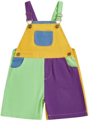 Fernvia Toddler Kids Baby Girl Boy Contrast Color Overalls Shorts Clothes by Fernvia