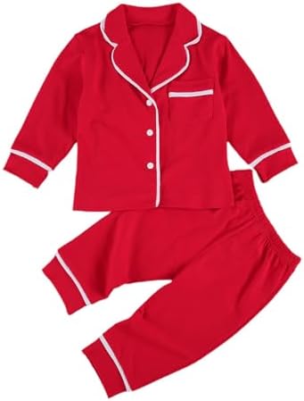 Kids Baby Girl Boy Satin Pajamas Set Button Down Sleep Shirt Top+Long Pants by SAYOO-Alljustforkids