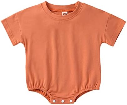 Baby Boy Girl Bubble Romper Infant Plain Oversize T-shirt Bodysuit by Merqwadd