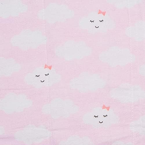 Luvable Friends Unisex Baby Cotton Flannel Burp Cloths, Girl Clouds, One Size - Image 3