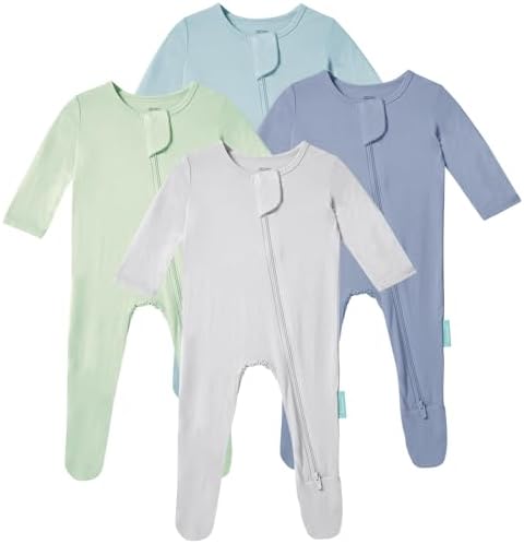 PurComfy Bamboo Viscose Baby Zipper Footie Pajamas, 0-3-6-9-18-24 Months | Ideal by PurComfy