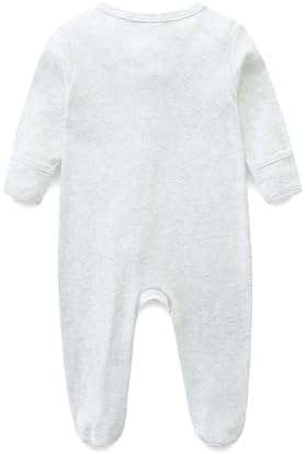Hikido Baby Romper 100% Organic Cotton Pajamas One Piece Long Sleeve Zipper - Image 2