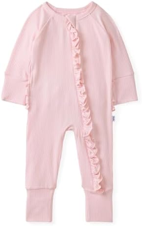 Little Sleepies Ruffle Zippy, Viscose from Bamboo Baby Pajamas, Girls Sleepers by LittleSleepies