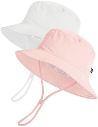 Toddler Bucket Hats UPF 50+ Baby Sun Hat Adjustable Kids Sun Protection Summer by MACOWCF