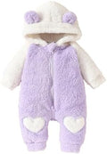 Newborn Baby Boy Girl Bear Outfits Bear Fleece Suit Zipper Hooded Romper by Socutebabe