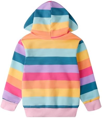 Baby Girl Zip-up Jacket Rainbow Unicorn Cotton Hoodie Sweatshirt Toddler Fall - Image 5