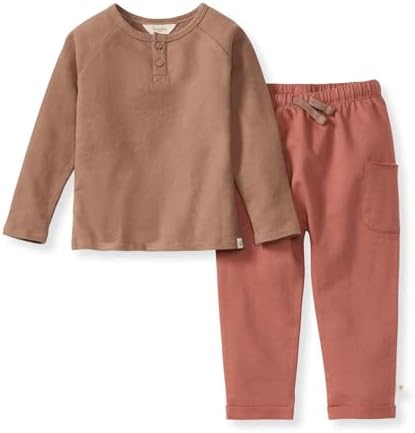Burt's Bees Baby Boys Shirt and Pant Set, Long Sleeve Top & Bottom Outfit Bundle by BurtsBeesBaby