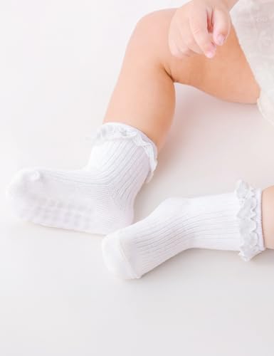 Baby Girl Ruffle Socks Toddler Non Slip Socks - Image 4