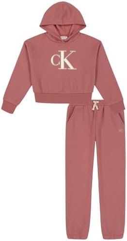 Calvin Klein Girls' 2-piece Fleece Pant Set, Hoodie by CalvinKlein