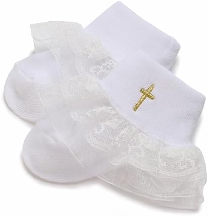Baptism Socks for Baby Girls White by Yeshore