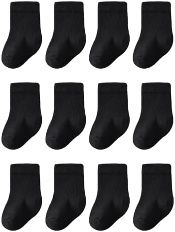 Baby Crew Socks Baby Newborn Socks 12-Pack Baby Sock 0-3/3-6 Months Infant by Marchare