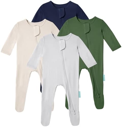 PurComfy Bamboo Viscose Baby Zipper Footie Pajamas, 0-3-6-9-18-24 Months | Ideal by PurComfy
