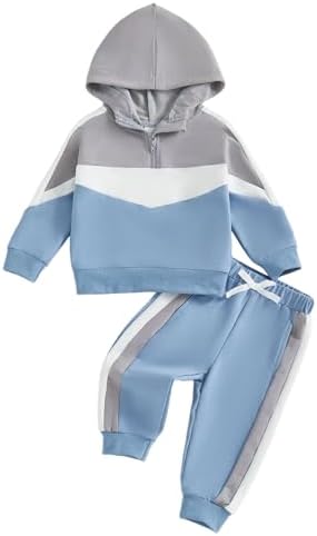 Infant Baby Boy Fall Winter Clothes Outfit Hooded Long Sweatshirt Pant Set by LIOMENGZI