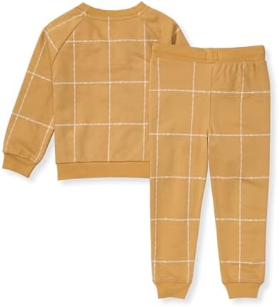 Burt's Bees Baby Boys Shirt and Pant Set, Long Sleeve Top & Bottom Outfit Bundle - Image 2