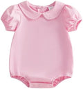 Baby Boy Girl Bubble Romper Short Sleeve Collar Summer Bodysuit by Merqwadd