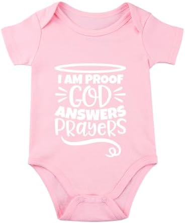 listery I'M Proof That God Answers Prayers Baby Bodysuit Baby Religious Infant by listery