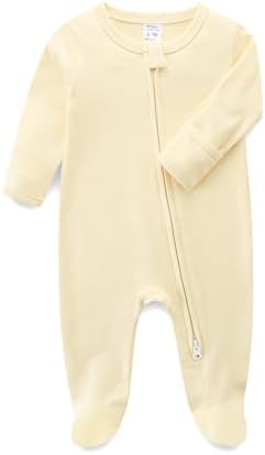 Hikido Baby Romper 100% Organic Cotton Pajamas One Piece Long Sleeve Zipper by Hikido