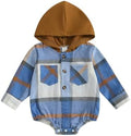 Douhoow Baby Boy Hooded Romper Long Sleeve Boy Plaid Hoodies Baby Jacket Infant by DouhoowBabyKidsClothes