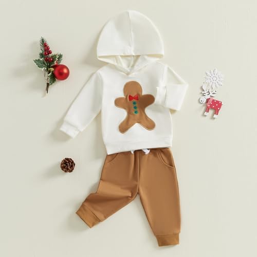 Infant Baby Boy Fall Winter Clothes Outfit Hooded Long Sweatshirt Pant Set - Image 2