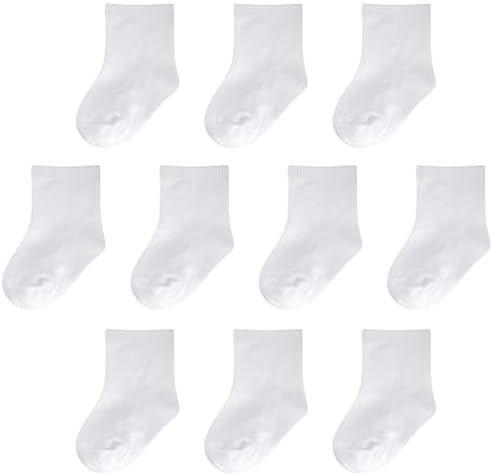 Baby Socks Infant White Crew Socks Baby Girls Soft Newborn Dress Sock Boys by CoziwillSocks