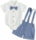PUHHAPIEY Baby Boy Gentleman Wedding Outfit Dress Romper Suspender Pants | 0 3 by PUHHAPIEY