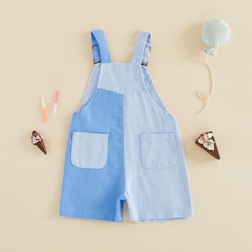 Fernvia Toddler Kids Baby Girl Boy Contrast Color Overalls Shorts Clothes - Image 6