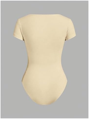 RoseSeek Girl's Short Sleeve Bodysuit Square Neck Leotard Tops 2 Pack - Image 3