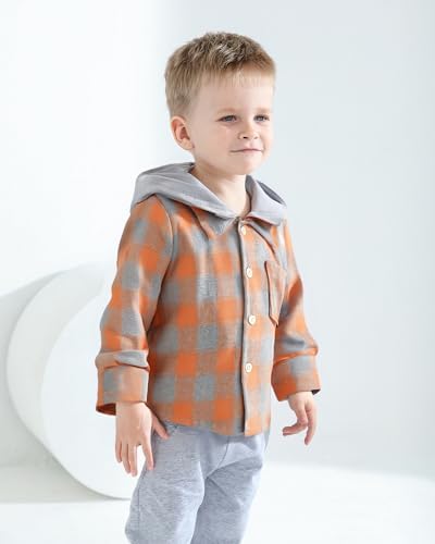 Toddler Baby Boy Long Sleeve Shirt Flannel Buffalo Plaid Shirts Button Down - Image 2