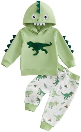 Infant Baby Boy Fall Winter Clothes Outfit Hooded Long Sweatshirt Pant Set by LIOMENGZI