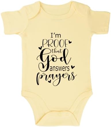 listery I'M Proof That God Answers Prayers Baby Bodysuit Baby Religious Infant by listery