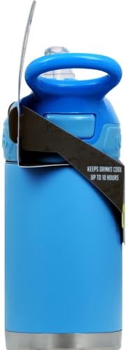 Nuby Thirsty Kids No Spill Flip-It Reflex Stainless Steel Travel Cup or Water Bottle - 10 Oz - 18+ Months - Blue - Back to School Essentials