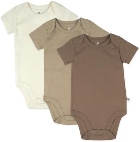 HonestBaby unisex-baby 3-pack Short Sleeve Bodysuits One-piece 100% Organic by HonestBaby