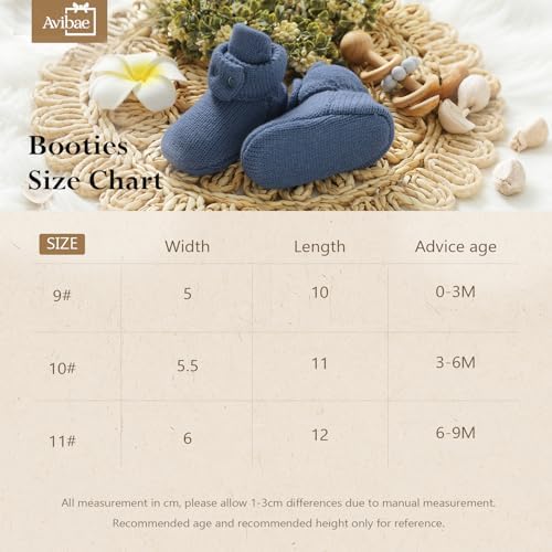 Avibae Baby Booties, Warm Infant Girl Boy Socks Bootie, Newborn Knit Shoes - Image 6