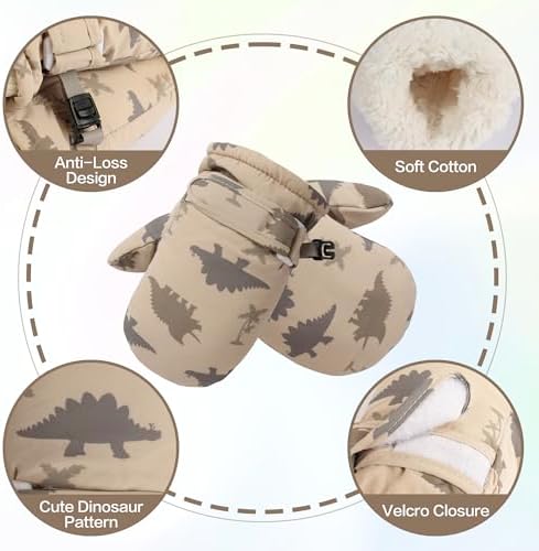 Toddler Mittens Lined Fleece Snow Gloves - Image 2