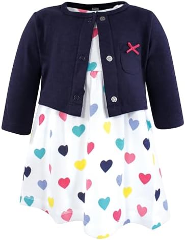 Hudson Baby Infant and Toddler Girls Cotton Dress and Cardigan Set by HudsonBaby