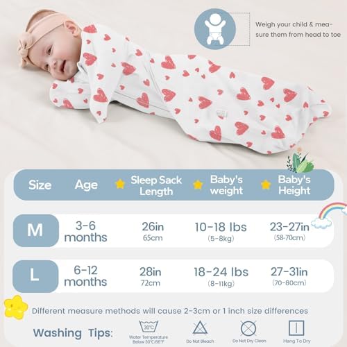 ZIGJOY Swaddle Sleep Sack 6-12 Months, 1.0 Tog Cotton Baby Swaddle Blanket - Image 2