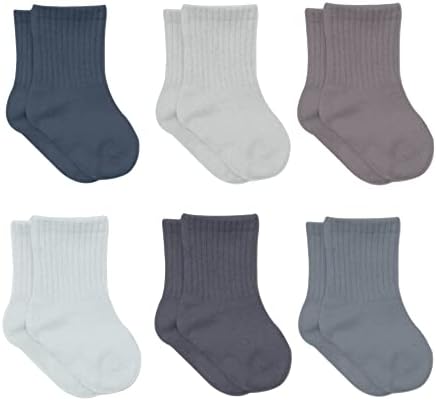 bistyle Baby Grip Ankle Socks 6 Pairs | Newborn Infant Toddlers Sock Organic by bistyle