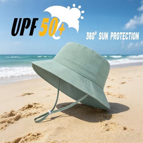 Baby Sun Hat UPF 50+ Toddler Bucket Summer Kids Beach Hats - Image 5