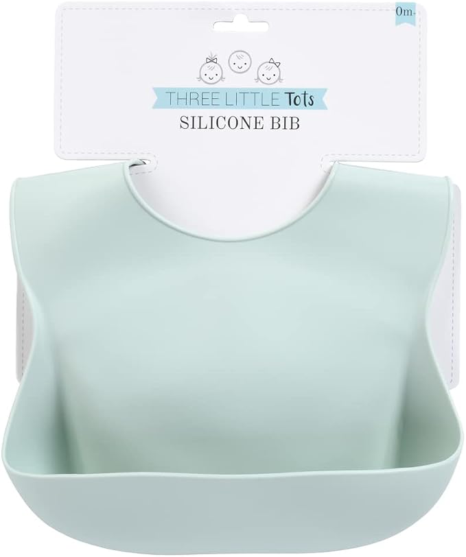 Three Little Tots Modern Silicone Baby Bib – Adjustable Fit Waterproof Catch - Image 2