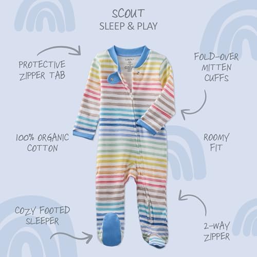 Butterblu Scout Sleep & Play 100% Organic Cotton Footed Zip Front PJs | GOTS - Image 2