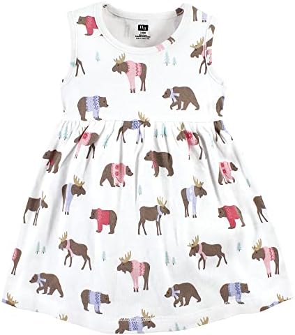 Hudson Baby Infant and Toddler Girls Cotton Dress and Cardigan Set - Image 4