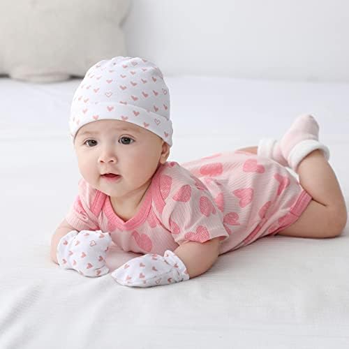 MAMIMAKA Baby Hat and Mittens Set Newborn Baby Hats Caps - Image 4
